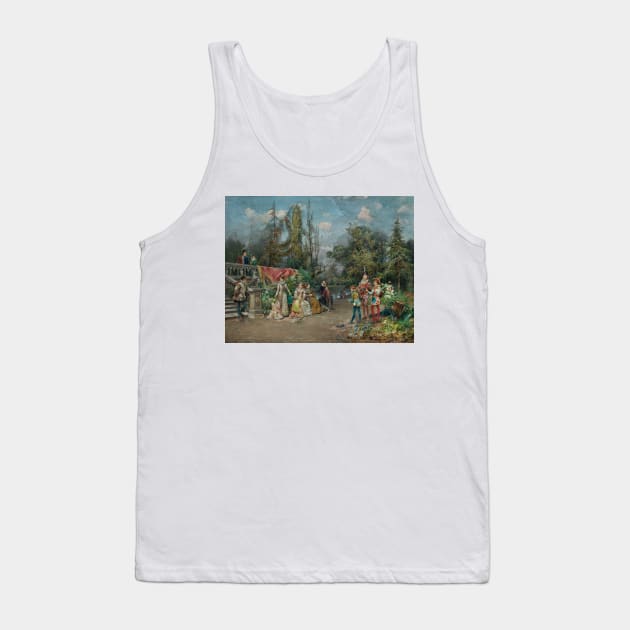 Venetian Court, Minstrel Scene by Cesare Agostino Detti Tank Top by Classic Art Stall